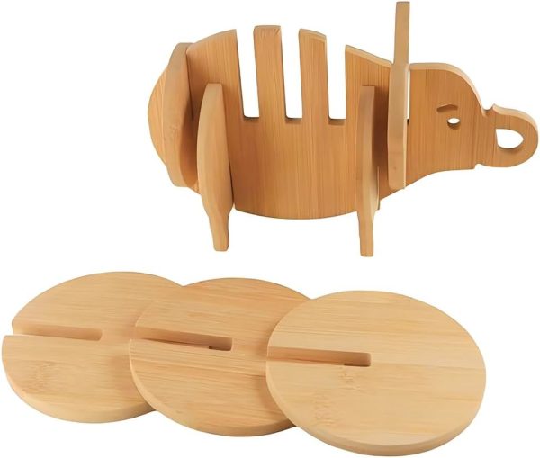 Wooden Elephant Puzzle Coasters Set, Coasters Set of 8 Pieces, Natural Wooden Coasters, Cute Coasters are Decorative and Fun to Use Drink Coasters, Table Coasters - Image 2