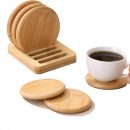 6 pcs Coaster Set Holder Included，Natural Bamboo Coffee Coaster, Beer Coaster, Drink Cup Coasters Set for Tabletop Protection, Suitable for Kinds of Cups Wooden Table Drink, Housewarming Gift