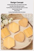 Wood Coasters Set of 4 - Handcrafted Drink Coaster Thick Heat-Resistant for Office, Bar, Farmhouse - Natural Bamboo Drink Unique Cup Coasters for Table Protection (Heart-Shaped)