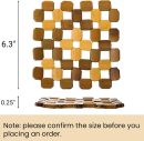 12 Pack Bamboo Trivet Mat for Hot Dishes, 6.3'' Heat Resistant Kitchen Hot Pads, Wooden Table Counter Protector Set, Bamboo Coasters for Teapot Hot Dishes Pans, Table Décor Kitchen Gifts Idea