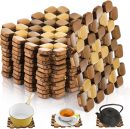 12 Pack Bamboo Trivet Mat for Hot Dishes, 6.3'' Heat Resistant Kitchen Hot Pads, Wooden Table Counter Protector Set, Bamboo Coasters for Teapot Hot Dishes Pans, Table Décor Kitchen Gifts Idea