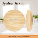 10 Pcs 4.5inch Bamboo Coasters Round Bamboo Coaster Tabletop Planters Protection for Drinks Coffee Dining Table Bar Painting Wood Engraving Home Decoration