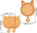 Mosaic Bamboo Coasters, DIY Base Trays, Blank Coaster for DIY Crafts (1 Large + 2 Small, Cat-Shaped)