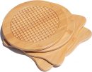 Bamboo Trivets for Hot Dishes, Hot Pots and Pans, 7.5 Inch Thick Heat Resistant Large Coaster for Kitchen, Hot Pads, Kitchen Essentials, Kitchen Decor for Table & Countertop, 2 Round +2 Square